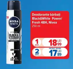 Carrefour Market Deodorante bărbați Black&White Power/ Fresh 48H, Nivea Ofertă