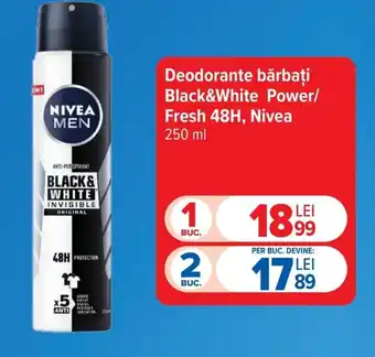 Carrefour Market Deodorante bărbați Black&White Power/ Fresh 48H, Nivea Ofertă