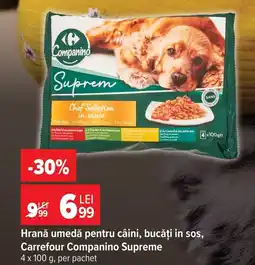 Carrefour Market Hrană umedă pentru câini, bucăți in sos, Carrefour Companino Supreme Ofertă