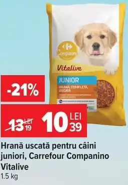 Carrefour Market Hrană uscată pentru câini juniori, Carrefour Companino Vitalive Ofertă