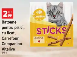 Carrefour Market Batoane pentru pisici, cu ficat, Carrefour Companino Vitalive Ofertă