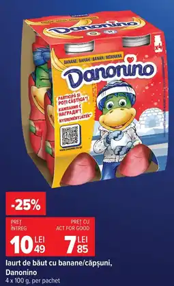 Carrefour Market laurt de băut cu banane/căpşuni, Danonino Ofertă