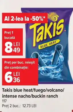 Carrefour Market Takis blue heat/fuego/volcano/ intense nacho/buckin ranch Ofertă
