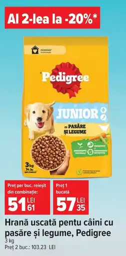 Carrefour Market Hrană uscată pentu câini cu pasăre şi legume, Pedigree Ofertă