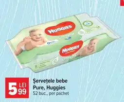 Carrefour Market Şervețele bebe Pure, Huggies Ofertă