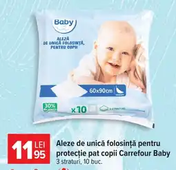 Carrefour Market Aleze de unică folosință pentru protecție pat copii Carrefour Baby Ofertă