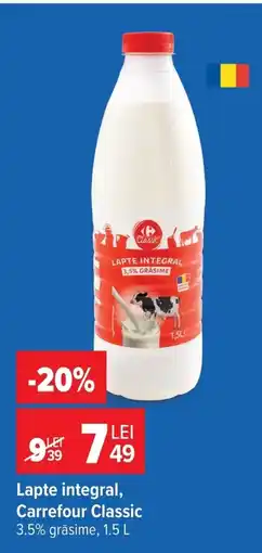 Carrefour Market Lapte integral, Carrefour Classic Ofertă