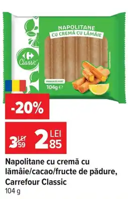 Carrefour Market Napolitane cu cremă cu lămâie/cacao/fructe de pădure, Carrefour Classic Ofertă