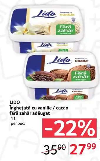 LIDO înghețată cu vanilie / cacao fără zahăr adăugat