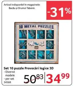 Selgros Set 10 puzzle provocari logice 3D Ofertă