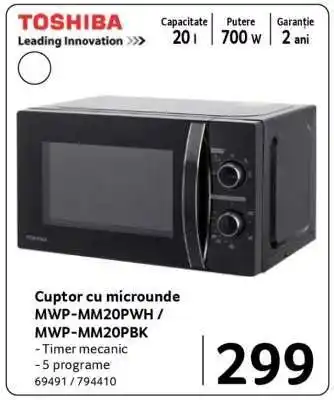 Selgros Cuptor cu microunde MWP-MM20PWH / MWP-MM20PBK Ofertă