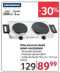 Selgros Plită electrică dublă HDHP-KH2500WH Ofertă