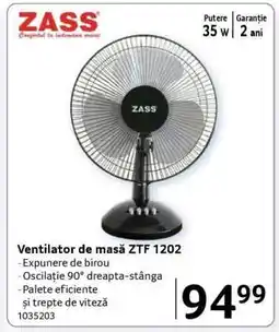 Selgros Ventilator de masă ZTF 1202 Ofertă