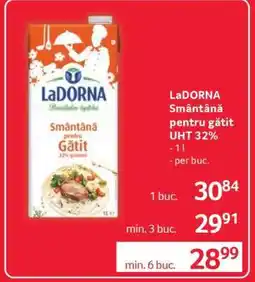 Selgros LaDORNA Smântână pentru gătit UHT 32% Ofertă