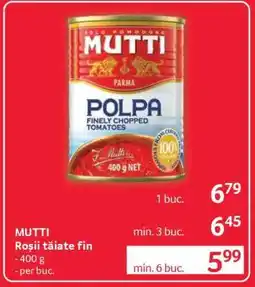 Selgros Mutti Roșii Tăiate Fin Ofertă