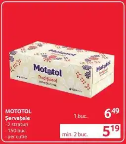 Selgros MOTOTOL Şerveţele Ofertă