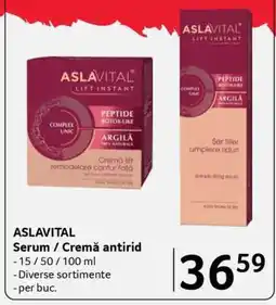 Selgros ASLAVITAL Serum / Cremă antirid Ofertă