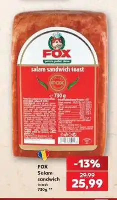 Kaufland FOX Salam sandwich toast 730g Ofertă