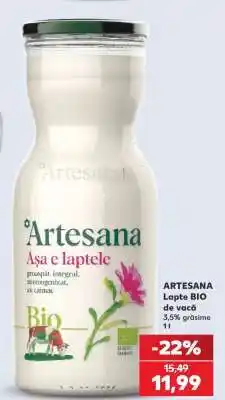 Kaufland ARTESANA Lapte BIO de vacă Ofertă