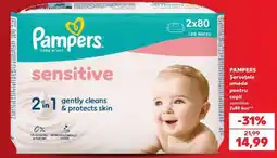 Kaufland PAMPERS Șervețele umede pentru copii sensitive 2x80 buc Ofertă