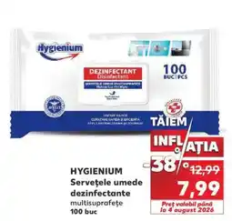 Kaufland HYGIENIUM Servețele umede dezinfectante multisuprafețe 100 buc Ofertă