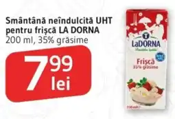 Supeco Smântână neîndulcită UHT pentru frişcă LA DORNA Ofertă