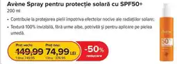 Dr.Max Avène Spray pentru protecție solară cu SPF50+ Ofertă