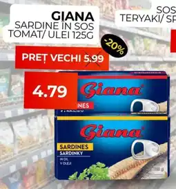 Simos Giana sardine in sos tomat/ulei Ofertă