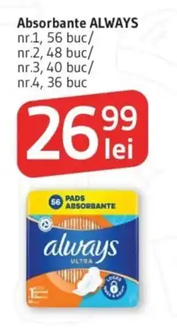 Supeco Absorbante ALWAYS Ofertă