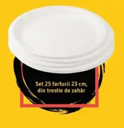 Supeco Set 25 farfurii 23 cm, din trestie de zahăr Ofertă