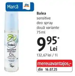 DM Balea sensitive deo spray două variante Ofertă