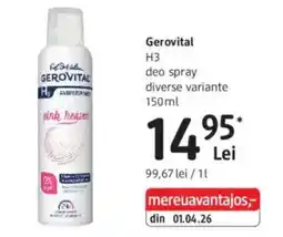 DM Gerovital H3 deo spray Ofertă