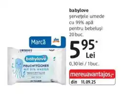 DM babylove şerveţele umede cu 99% apǎ pentru bebeluşi Ofertă
