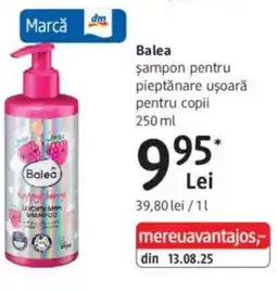 DM Balea şampon pentru pieptănare uşoară pentru copii Ofertă