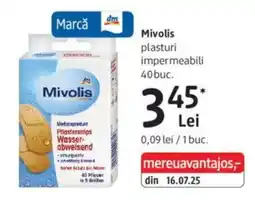 DM Mivolis plasturi impermeabili 40 buc. Ofertă
