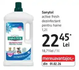 DM Sanytol active fresh dezinfectant pentru haine Ofertă