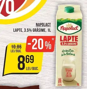Mega Image Napolact lapte, 3.5% grasime Ofertă