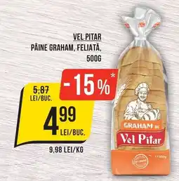Mega Image Vel pitar pâine graham, feliată Ofertă