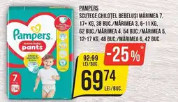 Mega Image Pampers scutece chilotel bebeluși mărimea 7 Ofertă