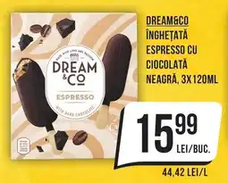 Mega Image Dream&co înghețată espresso cu ciocolată neagră Ofertă