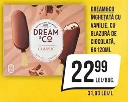 Mega Image Dream&co înghețată cu vanilie, cu glazură de ciocolată Ofertă