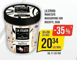 Mega Image La strada înghețată mascarpone con biscotti Ofertă