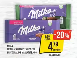 Mega Image Milka ciocolată cu lapte alpin/cu lapte și alune mărunţite Ofertă