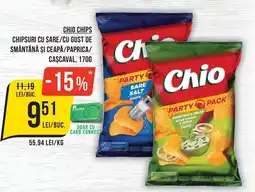 Mega Image Chio chips chipsuri cu sare/cu gust de smântână şi ceapă/paprica/ cascaval Ofertă