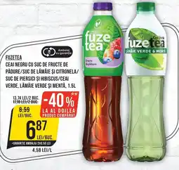 Mega Image Fuzetea ceai negru cu suc de fructe de pădure/suc de lămâie şi citronela/ suc de piersici și hibiscus/ceai verde Ofertă