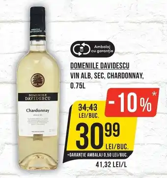 Mega Image Domeniile davidescu vin alb, sec, chardonnay Ofertă