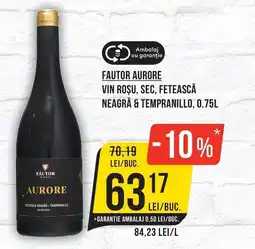 Mega Image Fautor aurore vin rosu, sec, fetească neagră & tempranillo Ofertă
