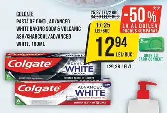 Colgate pastă de dinţi, advanced white baking soda & volcanic ash/charcoal/advanced white