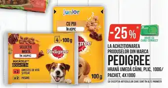 Pedigree hrană umedă câini, plic, pachet