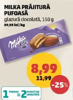 Penny Milka prăjitură pufoasă glazură ciocolată Ofertă